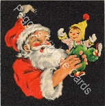 Vintage Santa and toy image