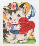Vintage kitten valentine Image