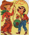 Vintage Cowboy and girl