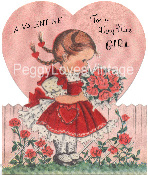 Vintage Girl with pink heart image