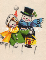 Vintage Snowman and Lady image