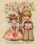 Vintage boy and girl image